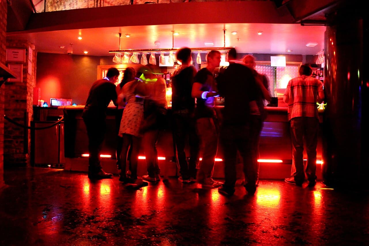 The bar inside Fabric nightclub, London
