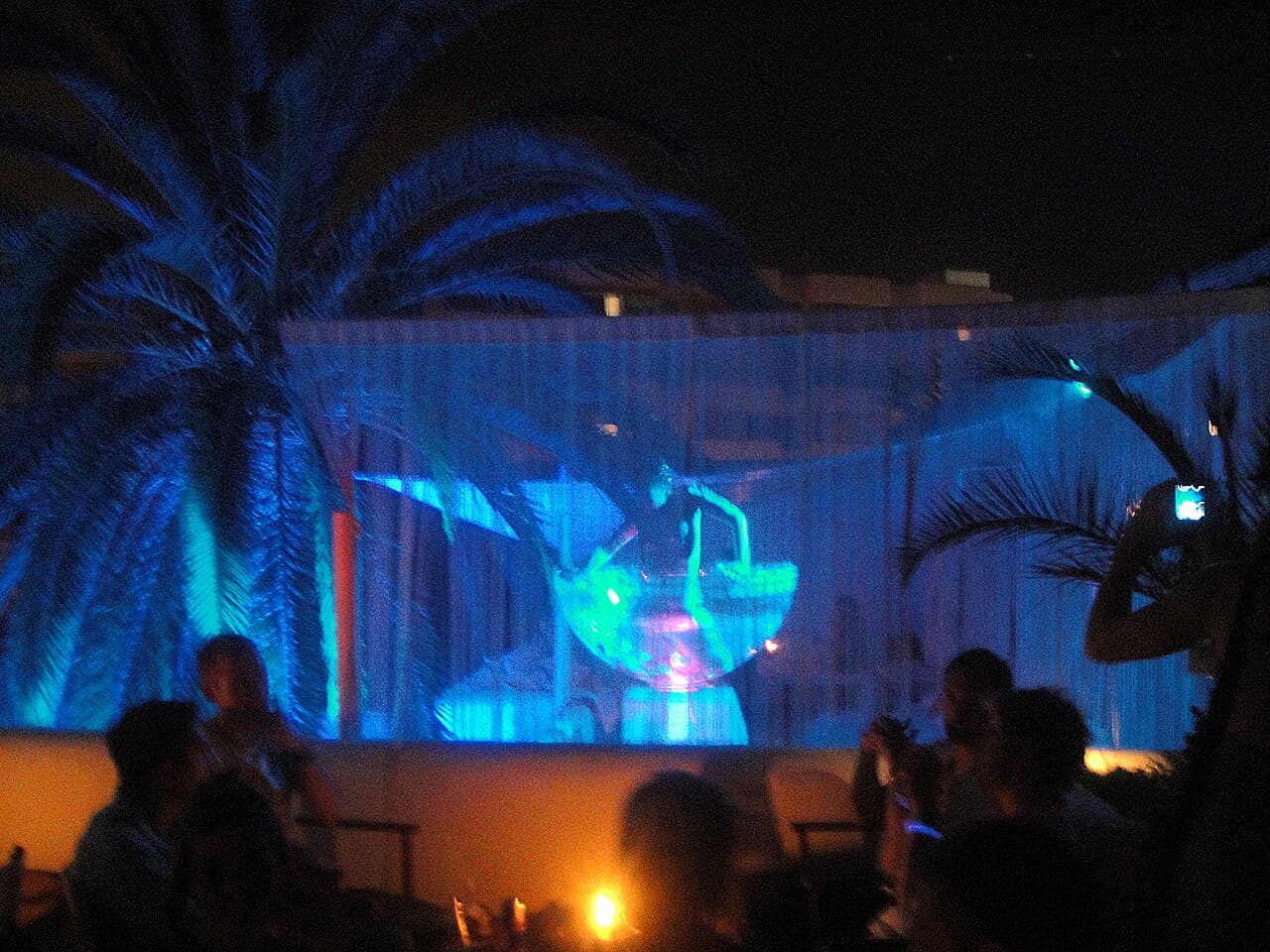 A dancer performing at Pacha Ibiza, one of the island's classic house clubs